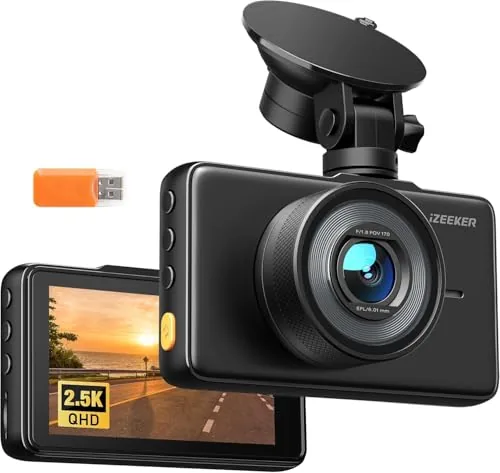 iZEEKER Dash Cam 2.5K QHD with 3-inch IPS Display