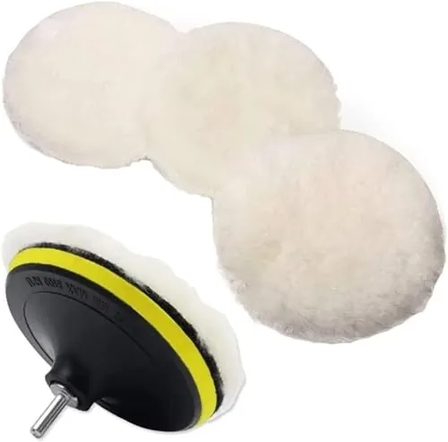 IPELY 6-Inch Wool Buffing Pads with M14 Adapter 6pc