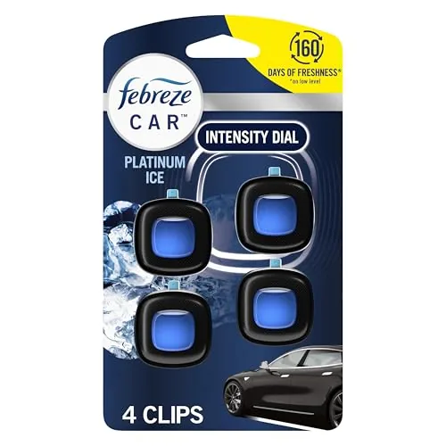 Febreze Car Vent Clip Platinum Ice 4-Pack