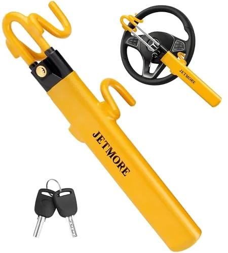 Jetmore Steering Wheel Lock Adjustable Anti-Theft with Keys