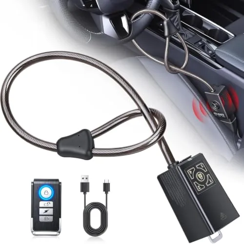LNKERCO Keyless Steering Wheel Lock with Remote Unlock