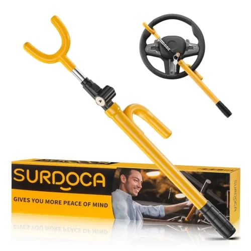 SURDOCA Steering Wheel Lock Alloy Steel Anti-Theft
