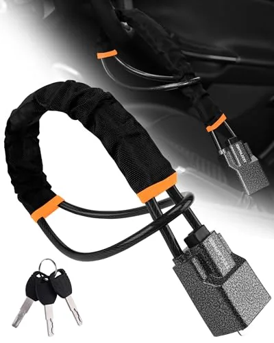Tevlaphee Steering Wheel + Seat Belt Lock with 3 Keys