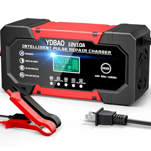 YDBAO 12V 10A Smart Battery Charger Maintainer