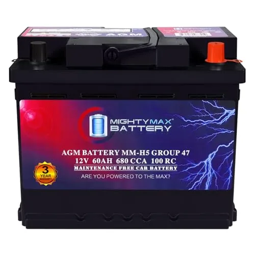 Mighty Max MM-H5 AGM Car Battery 12V 680 CCA