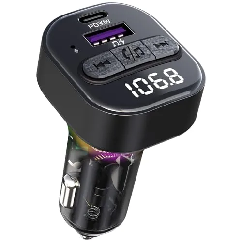 SYENGKKY Bluetooth 5.3 FM Transmitter with 30W USB-C