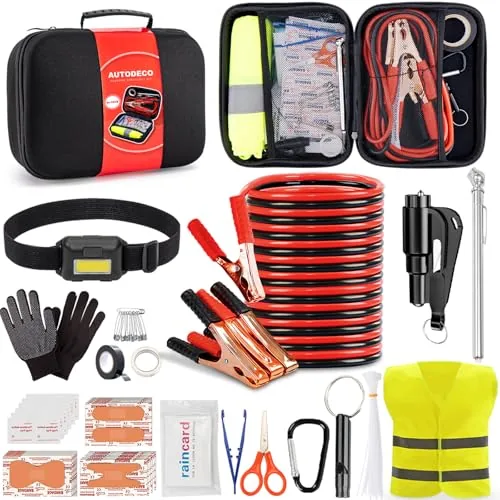 AUTODECO Portable Car Roadside Emergency Safety Kit