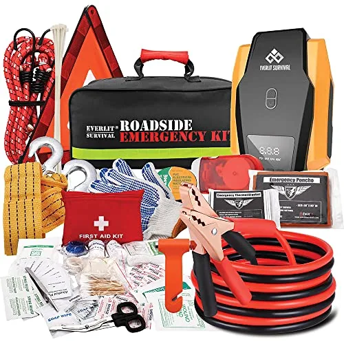 Everlit 108-Piece Roadside Emergency Kit with Air Compressor