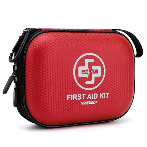 Vriexsd Mini First Aid Kit 150-Piece Waterproof EVA Case