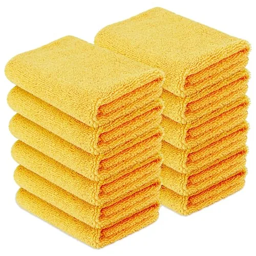 Amazon Basics 16x16 Dual-Pile Microfiber Towels 12-Pack