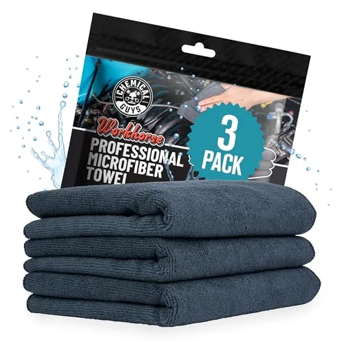 Chemical Guys Workhorse Plush Microfiber Towels 3-Pack