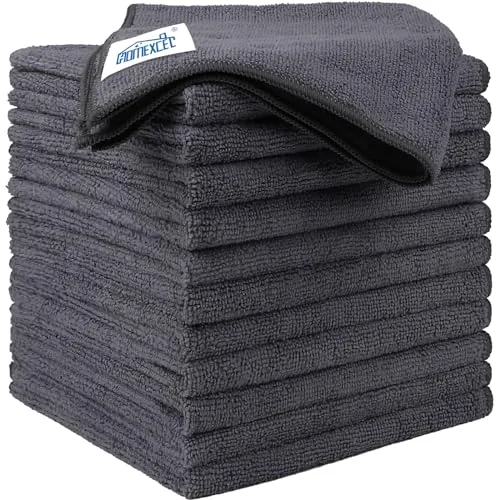 HOMEXCEL Microfiber Cleaning Cloths 12 Pack 12.5x12.5in