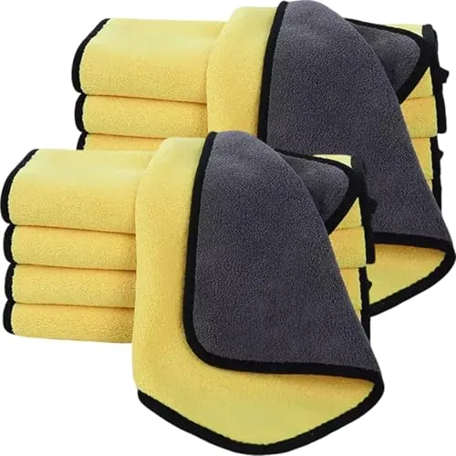 Tihzheoy 10-Pack Microfiber Towels Dual-Sided Car Detail