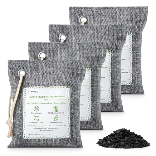 CLEVAST Bamboo Charcoal Air Purifying Bags 4x200g