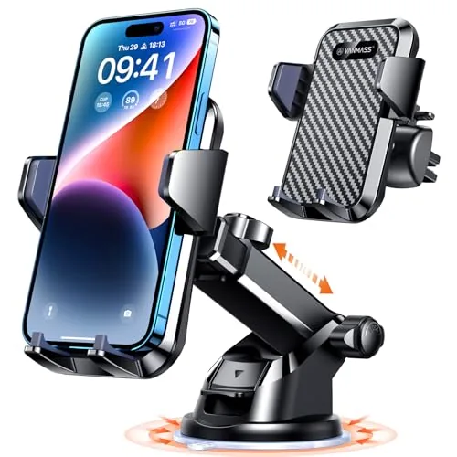 VANMASS Car Phone Mount Suction and Vent Combo