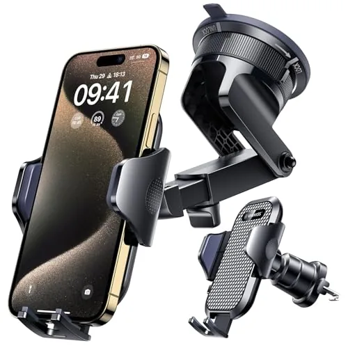 VANMASS Car Phone Mount with Suction and Vent Clip