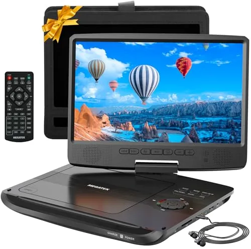 MEGATEK Portable DVD Player 10.5" Swivel Screen