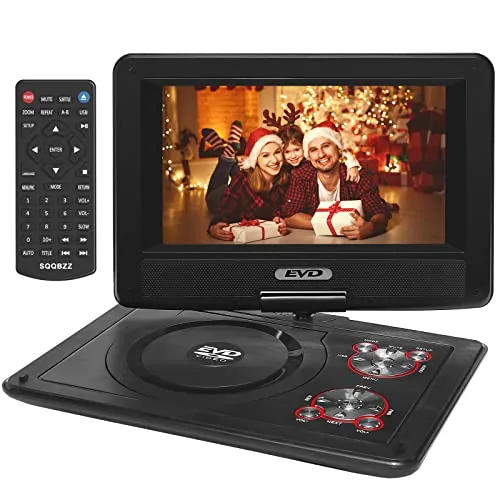 SQQBZZ 9.5" Portable DVD Player 5-Hr Battery