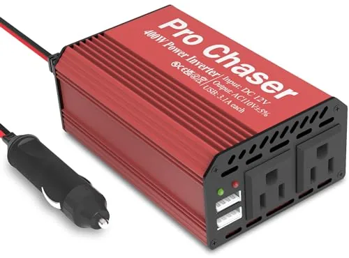 Pro Chaser 400W Car Power Inverter Dual AC USB