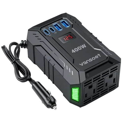 Vansoet 400W Car Inverter with USB-C PD Fast Charging