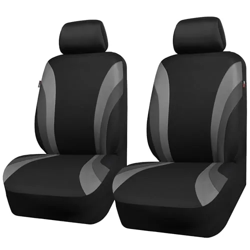 CAR PASS Line Rider Front Seat Covers Black Gray