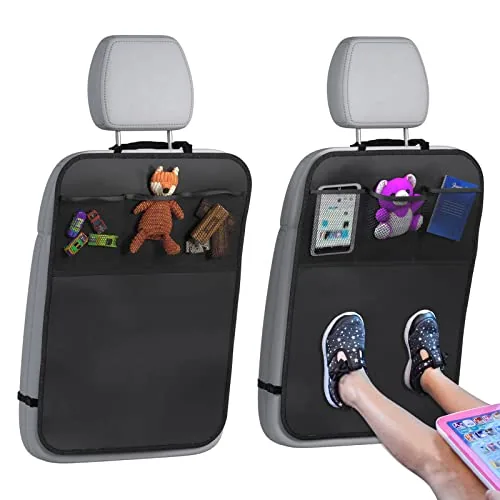 lebogner Kick Mat Back Seat Cover with 3-Pocket Organizer