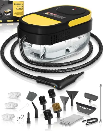 Gautye Steam Cleaner 15-Piece Kit 3-Level Adjustable Handle