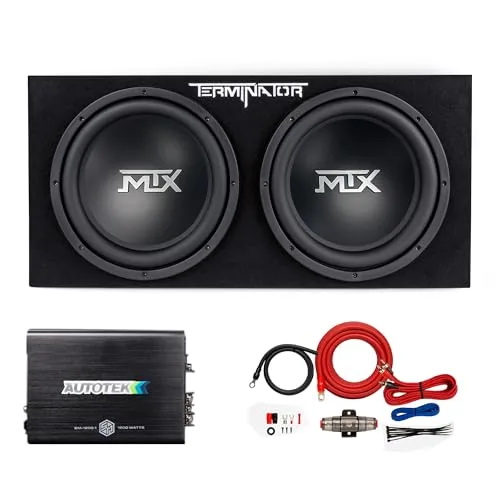 MTX Terminator Dual 12" Sub Box, Amp & Wiring Kit