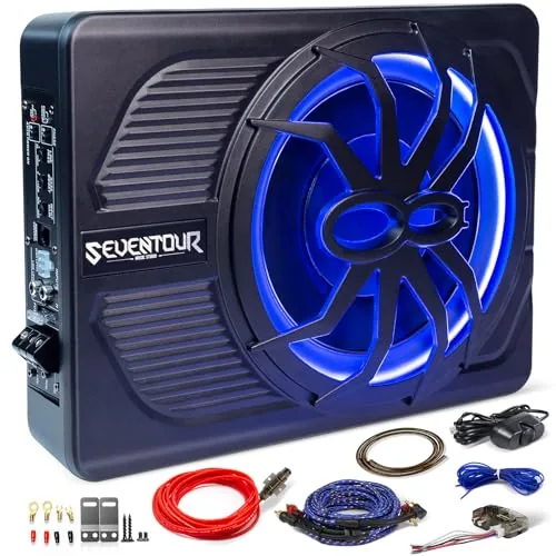 Seventour 10-inch Under-Seat Powered Subwoofer 800W