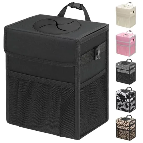 Capolo Leakproof Car Trash Can with Lid 2.5 Gal