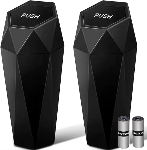 HOTOR Car Trash Can Leakproof with Lid, 2 Pack