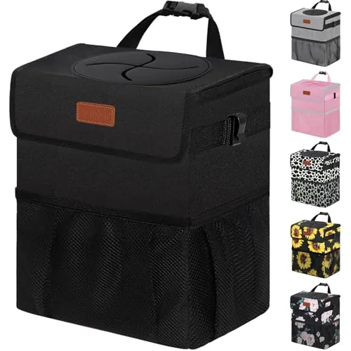 Vankor Car Trash Can with Lid, Leak-Proof PEVA