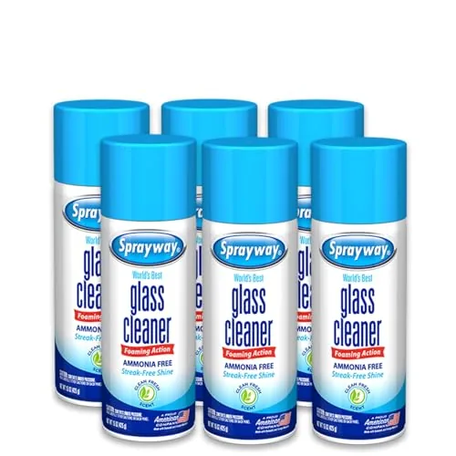 Sprayway Ammonia-Free Foaming Glass Cleaner 15oz 6-Pack