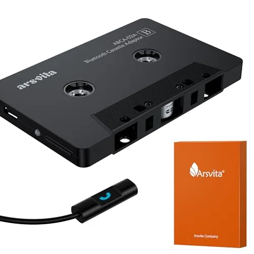 Arsvita Bluetooth 5.0 Cassette Adapter for Car Tape Decks