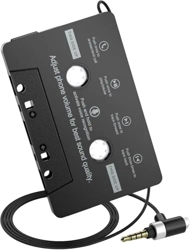 Mersoco Cassette Aux Adapter with Hands-Free Mic