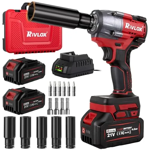 Rivlox 1/2" Cordless Impact Wrench 600Nm Brushless Kit