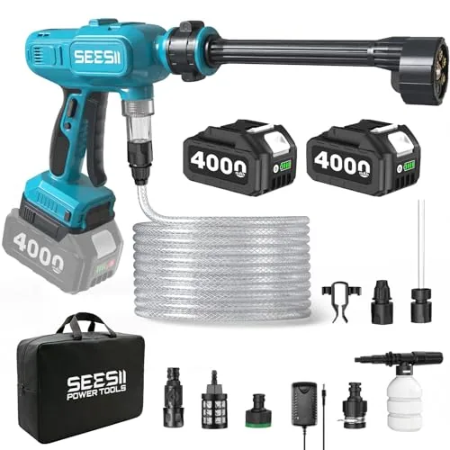 Seesii Cordless Pressure Washer 1250PSI Dual Battery