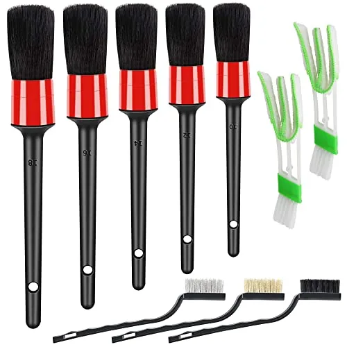 HMPLL 10pc Car Detailing Brush Set 5 Sizes