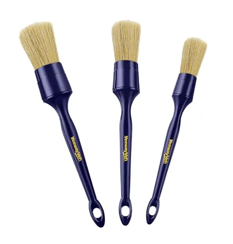 YeewayVeh 3-Piece Boar Hair Car Detailing Brush Set