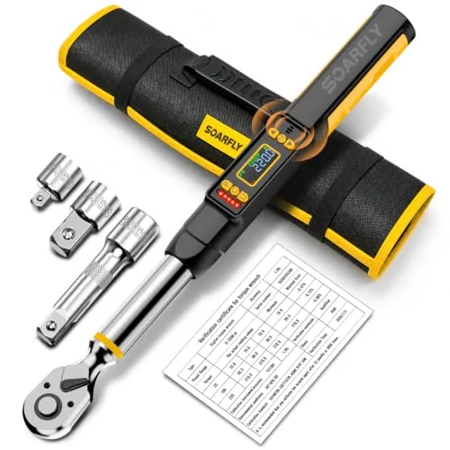 SOARFLY 3/8 Digital Torque Wrench 220Nm with Adapters