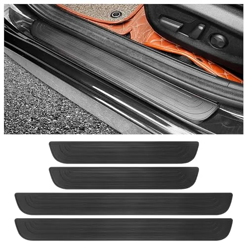 Carleef 4PC Rubber Door Sill Guards 2.36in Wide