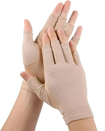 INOGIH Fingerless UV Driving Gloves Sun Protection