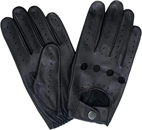 M&H 1978 Sheepskin Driving Gloves Unlined Black