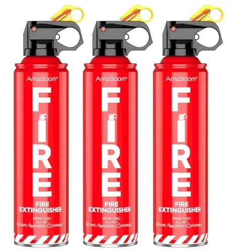 AmzBoom 3-Pack Aerosol Fire Extinguisher A/B/C/K