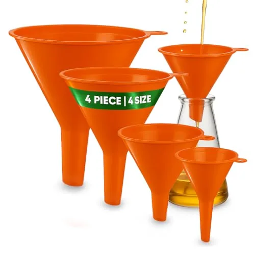 KarZone 4-Piece Shielded Oil and Kitchen Funnel Set