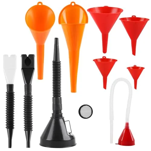 XhjzgcTech 10-Piece Automotive Funnel Set Wide Mouth