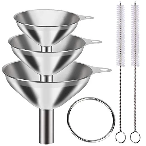 YLYL Stainless Steel Funnel Set of 3 with Brushes
