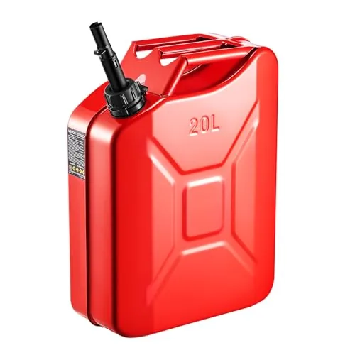 VEVOR 5.3-Gal Steel Jerry Can with Fast-Flow Spout