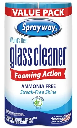 Sprayway Ammonia-Free Foaming Glass Cleaner 19oz x2