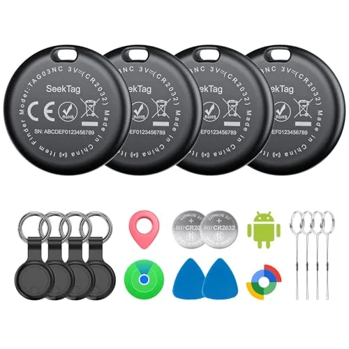 KIUP 4-Pack Tracker Tags for Android and iOS